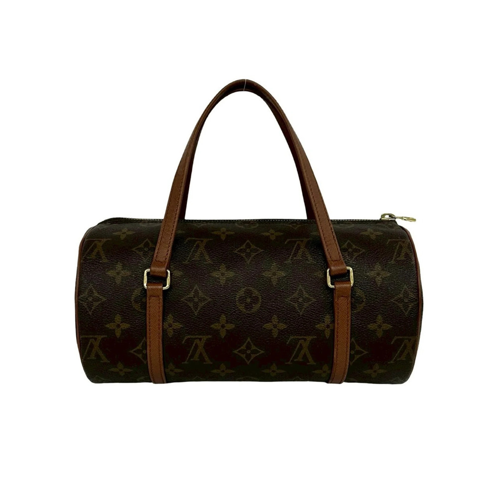 LOUIS VUITTON Authentic Vintage Brown Monogram Leather Papillon 26 Boston Bag - Picture 3 of 9